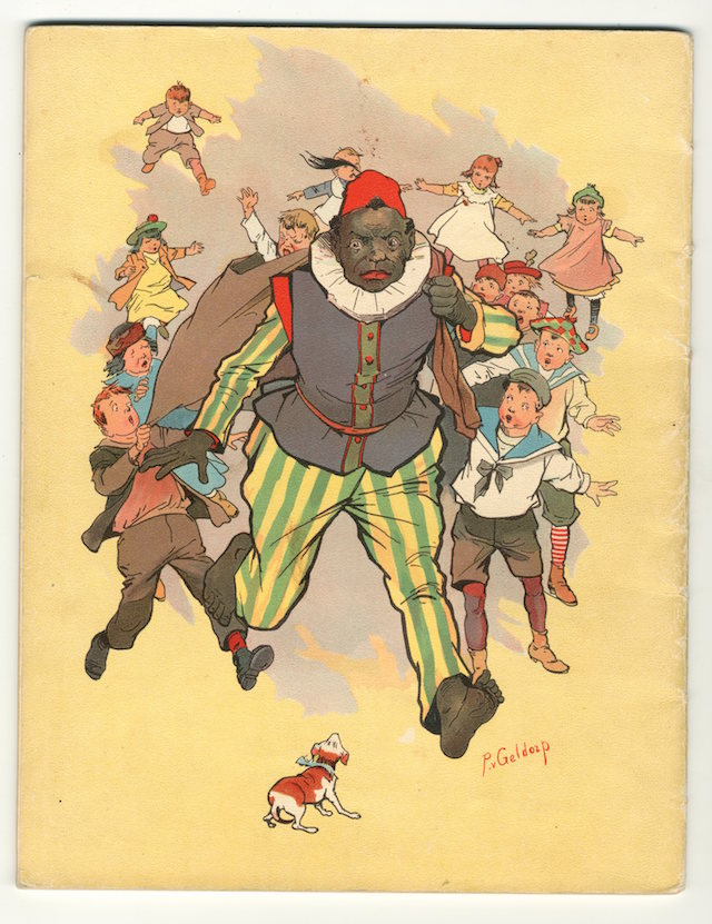 De lieve kindervriend Piet, waar geen kind bang voor is. Illustratie van P. van Geldrop uit het boek Sint Nikolaas en zijn Knecht uit 1907.